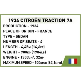 Cobi 2263 Historical Collection-1934 Citroen Traction 7A Building Sets, Various