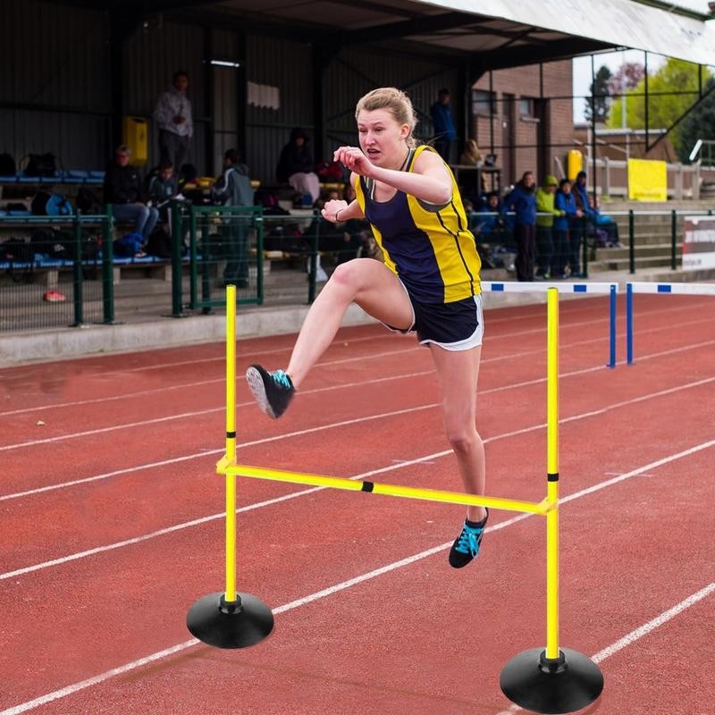 Adjustable Height Agility Hurdle Set Multi-Function Soccer Trainning Pole Set