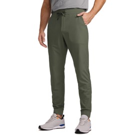 CRZ YOGA All Day Comfy Golf Joggers Pants for Men 30'' Quick Dry Lightweight Stretch Work Casual Joggers with Pockets Light Army Green Medium