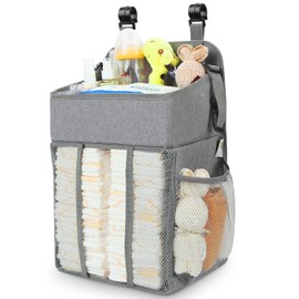 Maliton - Organizador de pañales para cambiar de mesa, apilador de pañales para bebé, organizador para cunas, juegos infantiles y almacenamiento básico (gris)