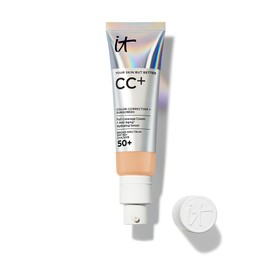 It Cosmetics CC Cream con Protector Solar FPS 50+ - Base de Maquillaje Correctora de Cobertura Completa, 7 en 1 con Suero Hidratante, Vitamina E y Nia