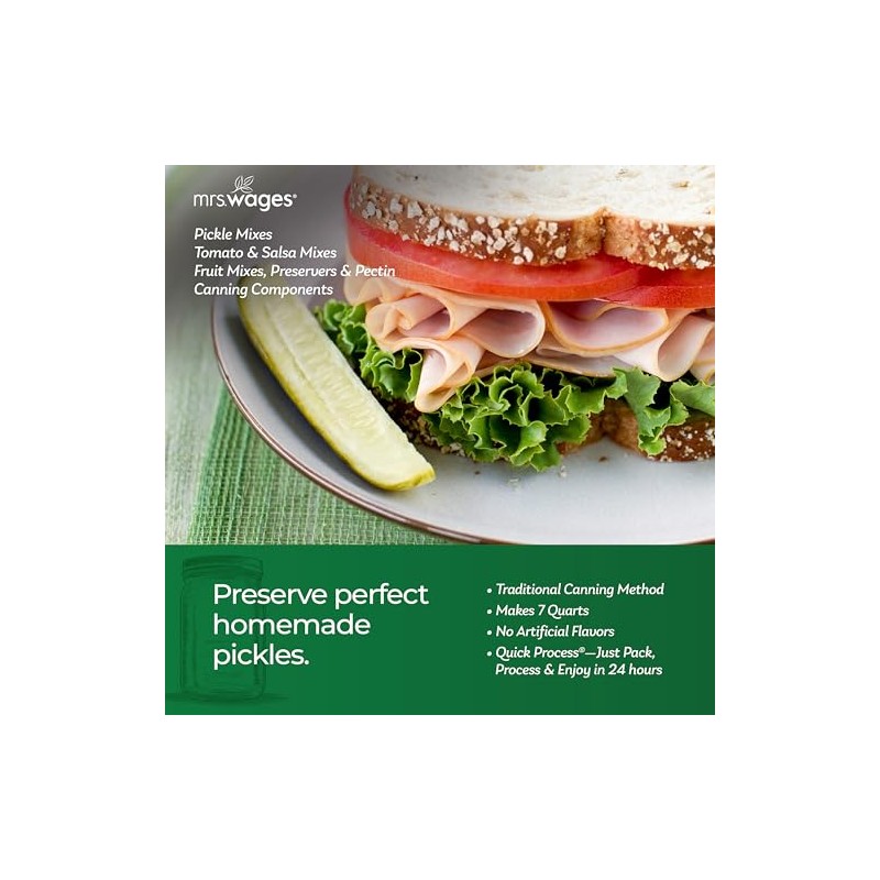 Mrs. Wages Medium Spicy Pickles Quick Process Mix, Quick and