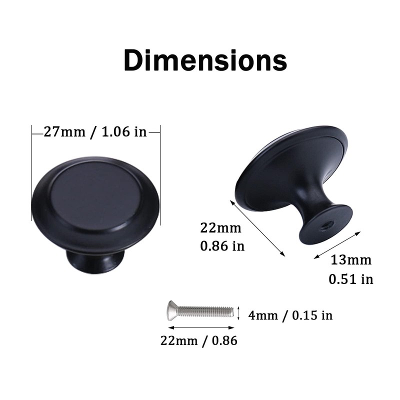 12PCS Cabinet Knobs, Premium Door Drawer Knobs Dresser Pull Knobs,
