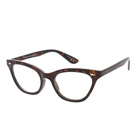 Fashion Culture Highbrow Small Horn-Rimmed Clear UV400 Lens Glasses (Tortoise)
