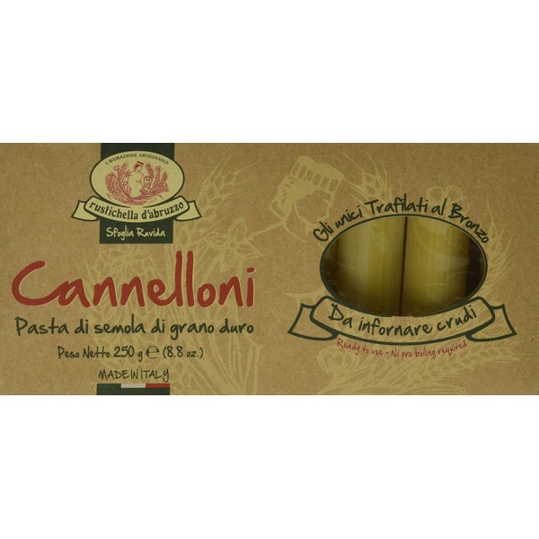 Rustichella D' Abruzzo Cannelloni Durum Wheat Pasta in Tray, 8.8 Ounce