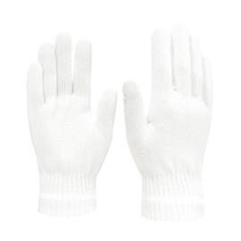 Komorebi Winter Gloves for Women Men Full Finger Magic Gloves Unisex Stretchy Knitted Gloves Elastic Warm Mittens White One Size