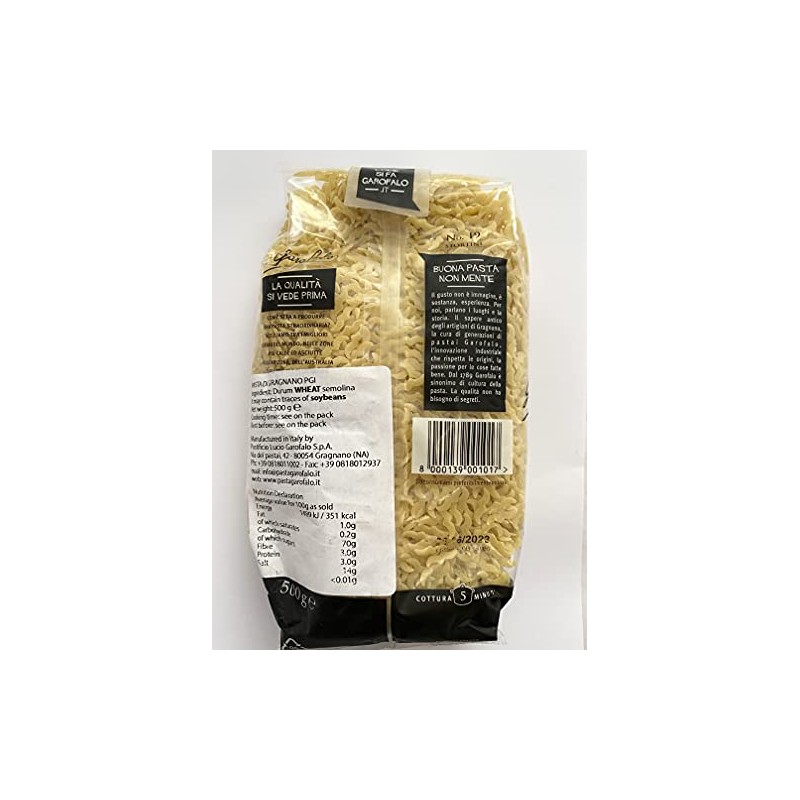 Garofalo Stortini Italian Soup Pasta - Vegan and Small Pasta