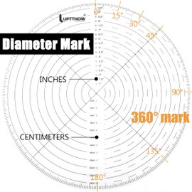 UPTTHOW 10" Round Center Finder Compass Clear Acrylic for Drawing Circles on fabric, wood, poster board, plastic, metal, glass, composites also for irregularly shaped items, Measure Alignment Tool