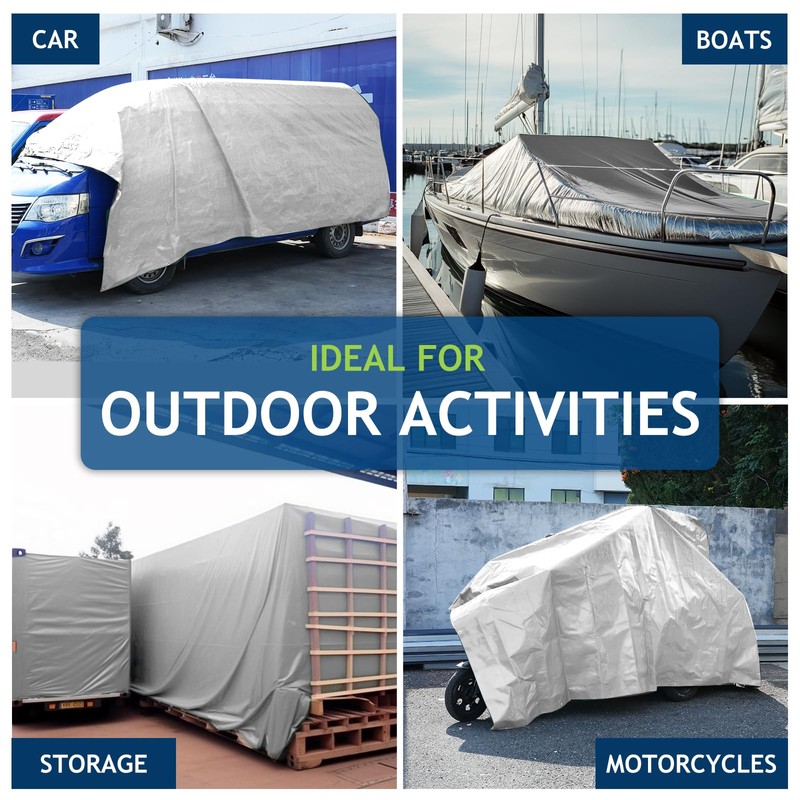 SUNLITAP 16 Mil Heavy Duty Waterproof Tarps, 10x12 Ft Finished