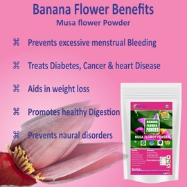 Neotea Musa Flower Powder | Vazhaipoo Powder | Organic Banana Flower Powder | Rich in Fiber | Gluten-Free, Vegan Superfood | Ideal for Smoothies, Baking, & Cooking | 100% Natural, Non-GMO 300 GM
