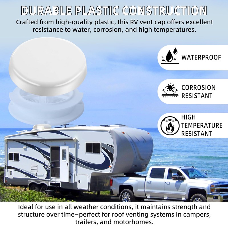 Aussio 2-Pack Mushroom Style RV Plumbing Vent Cap, Universal RV