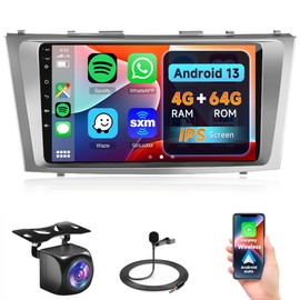 4G+64G Car Radio for Toyota Camry 2006-2011, Rimoody Android Car Stereo with Carplay Android Auto GPS Navigation WiFi 9 Inch Touchscreen Bluetooth FM EQ Mirror Link Backup Camera