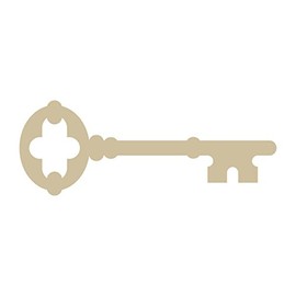 Applicable Pun Lever Lock Locksmith Skeleton Key 18th Century Vintage Old Style - Vinyl Decal for Outdoor Use on Cars, ATV, Boats, Windows and More - Beige 11 inch