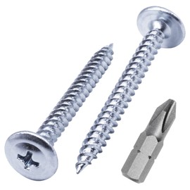 Marcopol (Pack of 50 pcs) Zinc Plated Steel 4.2 x 38 mm Wood Screws, Metal Screws, Phillips Modified Truss Head, Self Tapping (50, 4.2 x 38 mm), Silver
