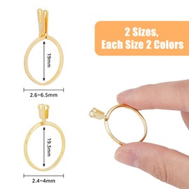 DICOSMETIC 4Pcs 2Sizes Wedding Ring Try-on Tool Measuring Ring Tool Alloy Ring Gauge Tool Finger Ring Sizer Measuring Tool Jewelry Sizing Tool 4 Prong Ring Settings US Size 9~US Size 9 1/2