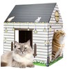 MUNILAIL Cardboard Cat House with Scratcher 16"x 13"x19" Cat Scratch