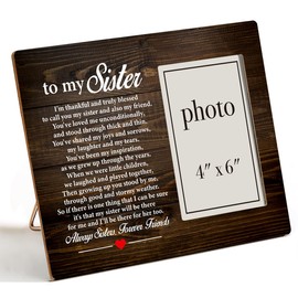 Nurawo Sister Gifts: Photo Frame for Sister - Wooden Tabletop or Wall Display (4x6 Photo)