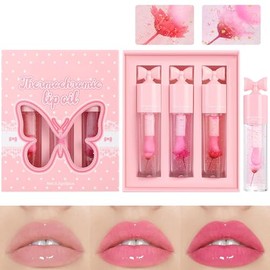 Brillo Labial con Efecto Cambiante de Color para Mujeres - Gloss Labial Voluminizador Hidratante con Color Adaptable - Brillo Glossy Intenso Y Nutritivo Para Labios Maquillaje Mujeres Belleza Mejorada