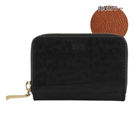 Takeokikuchi 747611 Coin Purse, Card Case, Round Zipper, Genuine Leather, Harvey Men's Mini Wallet, Key Chain, Cowhide Leather, 01: Black