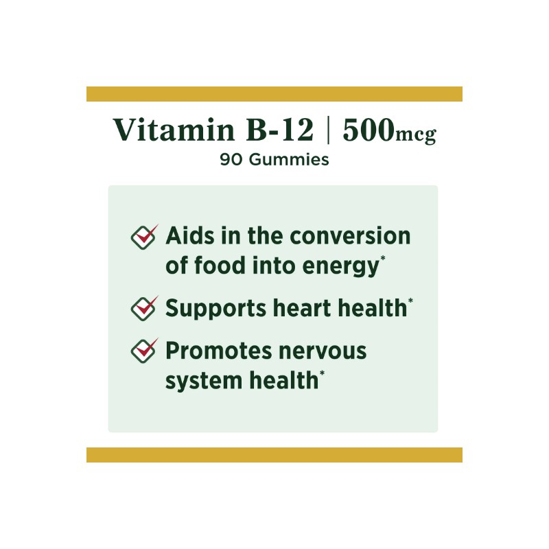 Nature's Bounty Nature’s Vitamin 500mcg Gummies Fruit Flavored Gummy Vitamin