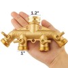 4 Way Heavy Duty Brass Garden Hose Splitter, Hose Connector