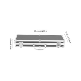 STOBAZA Aluminum Toolbox Portable Tool Storage Case 14X5.8X3.9 in Compact Hard Case Storage Box with Lock and Handle for Small Tools Electronics and Accessories