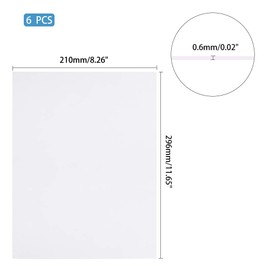 OLYCRAFT 6 Piece Acrylic Board for Picture Frame, 0.6 mm Plexiglass Plate, Transparent, 11.7 x 8.3 inches (296 x 210 mm), Frame Replacement, Acrylic Sheet, Picture Frame, Picture Frame, Acrylic Plate, Handmade, DIY Handmade