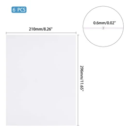 OLYCRAFT 6 Piece Acrylic Board for Picture Frame, 0.6 mm Plexiglass Plate, Transparent, 11.7 x 8.3 inches (296 x 210 mm), Frame Replacement, Acrylic Sheet, Picture Frame, Picture Frame, Acrylic Plate, Handmade, DIY Handmade