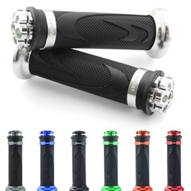 Area1 Motorcycle Handlebar Grips for Dice 125 SM Pro/CR 125, Supermoto 125 DD, Street 125 DD, Enduro 125 DD, Mustang 170 200 250, Florett RS-GS K54/503 Florett 50 RMC (RS1, Silver, 22/24/22) 5mm)