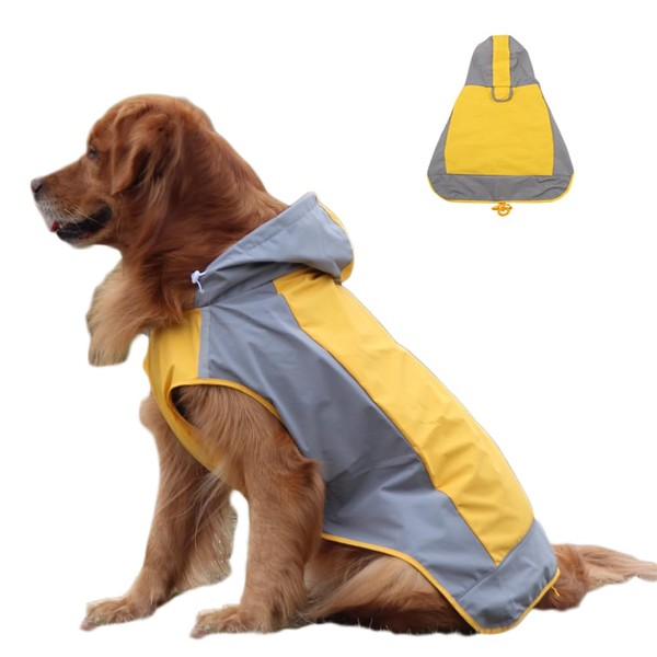 ClawsPurrfect Dogs Packable Lightweight Raincoat: Pet Dog Hood Waterproof Coats