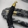 VIP Crowd Control Stanchion Black Braided Rope with 1.5" Diameter,