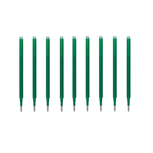 Pilot Gel Ink Refills for FriXion Erasable Gel Ink Pen, Extra Fine Point 0.5mm, Green Ink, Pack of 9