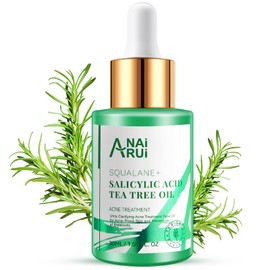 ANAiRUi Tea Tree Oil, Tea Tree Oil Anti Pimples, Acne, Vegan Tea Tree for Blemished Skin, Face and Acne Prone Skin - with Salicylic Acid and Squalane - 30 ml