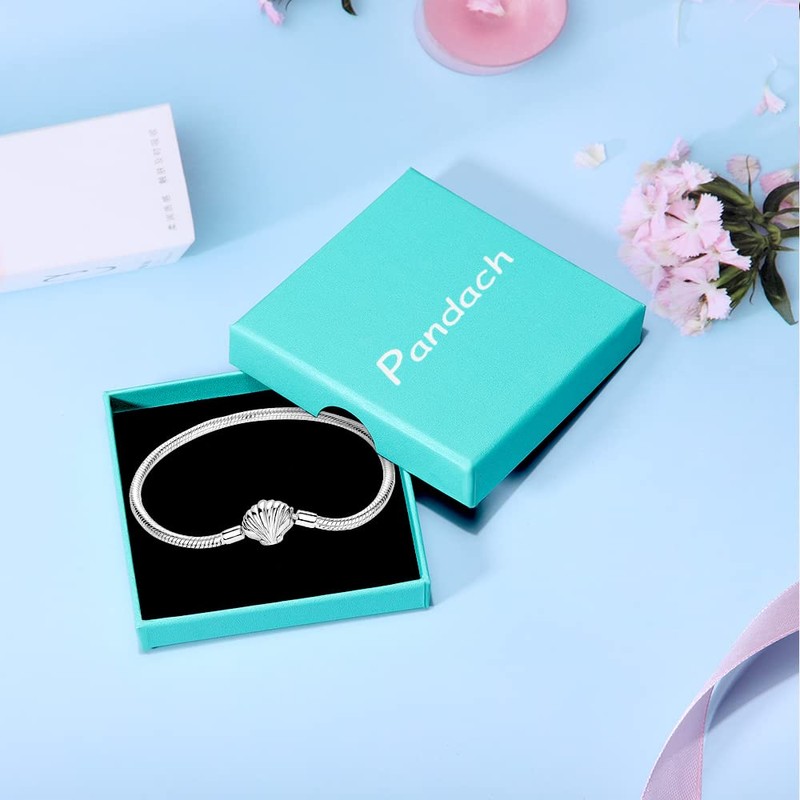 Pandach 925 Sterling Silver Clear CZ Clasp Snake Chain Bracelet