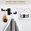 Angle Simple Swivel Double Towel Hook Matte Black, 304 Stainless