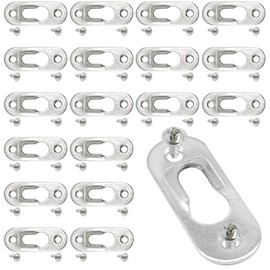 Ruidee Pack of 30 Keyhole Hangers, Picture Hangers, Metal 42 mm Keyhole Clasps with Screw, Picture Frame Hooks for Hanging Picture Frames (O-XG/Silver)