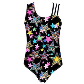 Moily Kdis Girls Camisole Gymnastics Leotards Criss Cross Back Ballet Dance Athletic Tank Tops Starry Black 14 Years