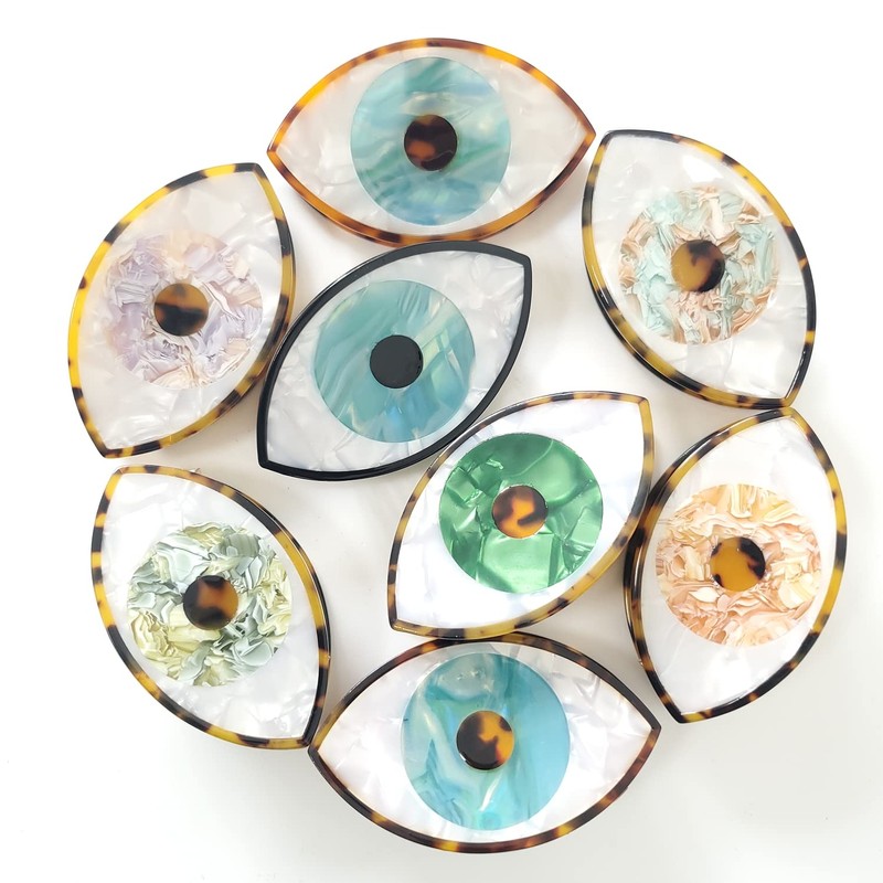 Big Evil Eye Claw Clips,Cellulose Acetate Hair Clips,Hair Claw Clips