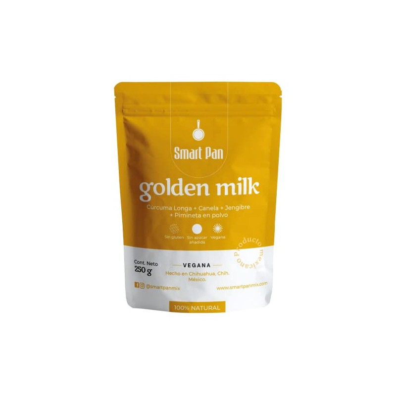 Golden Milk/Leche Dorada - Sin azúcar, Sin gluten, Vegano, 100%