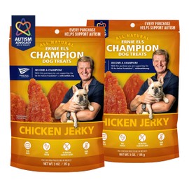 Ernie Els All Natural Chicken Jerky Dog Treats - Premium Dog Jerky Treats for Healthy Snacking - 3oz (Pack of 2)