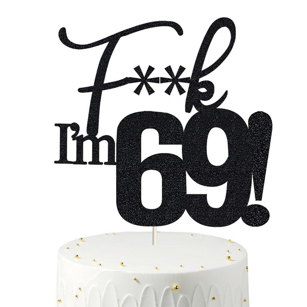 69 decoraciones para tartas, 69 decoraciones para tartas de cumpleaños, purpurina negra, divertida decoración para tartas 69 para hombres, 69 decoraciones para tartas para mujeres, 69 cumpleaños, decoración para tartas de 69 cumpleaños, 69 cumpleaños
