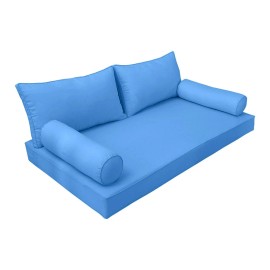 Unbranded |SLIPCOVER ONLY|S2 Daybed Mattress Bolster Backrest Covers Piped Trim Full AD102