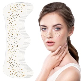 HQRKOTM Glitzer Sommersprossen Gesicht Tattoo, 6 Stück Glitzer Sommersprossen Make-up Patches, henna braun sommersprossen, Goldene Funkelnde Sommersprossen für Party, Festival, Weihnachten