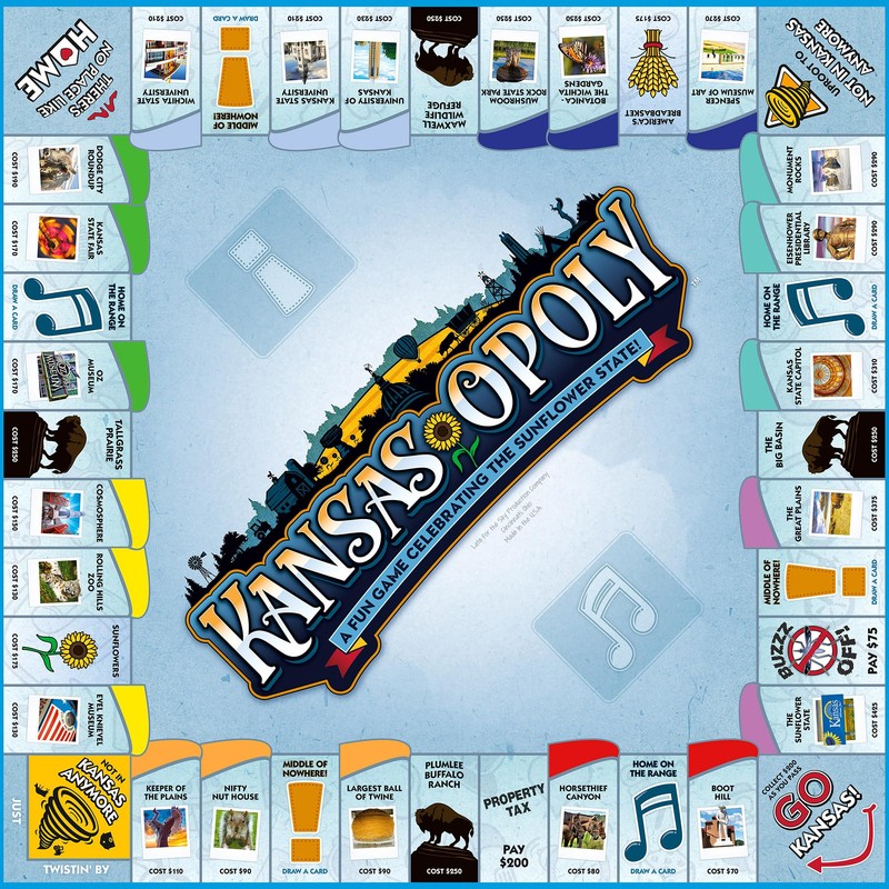 Late For The Sky: Kansas-Opoly - State Themed Family Board
