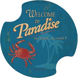 Thirstystone Welcome to Paradise Car Cup Holder Coaster, 2-Pack