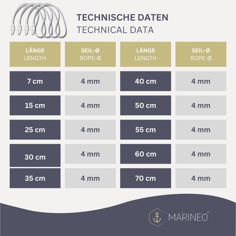 Marineo Zeising Bungee Cords Pack of 4, 30 cm, High-Quality,