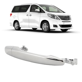 SIXRUN Rear Outer Door Handle for Alphard, Chrome Rear Outer Door Handle 69230‑58010 ABS Exterior Sliding Door Handle for Alphard 2003 to 2008