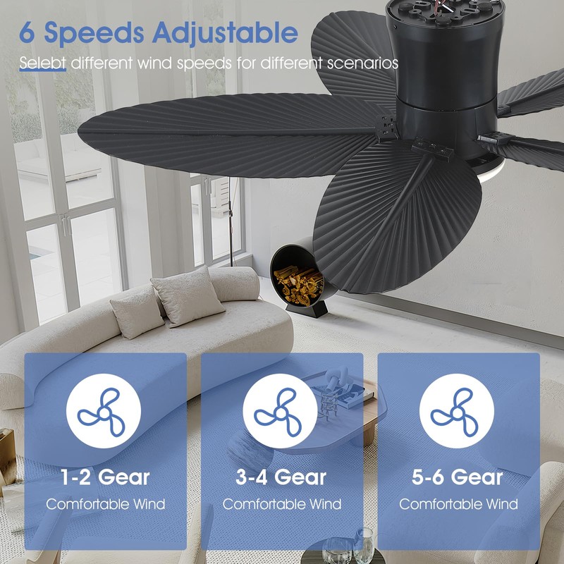 Surtime Palm Leaf Ceiling Fans with Lights-42 Tropical Ceiling Fan