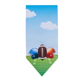 Jacob Alexander Corbata para el cuello con cremallera preatada para el día del partido de fútbol americano para hombre, longitud regular, extra larga, Dos Cascos - Azul Naranja, Zipper - 20 inch