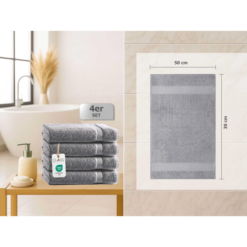 Class 4 Piece Terry Towelling Guest Towels Set of 4